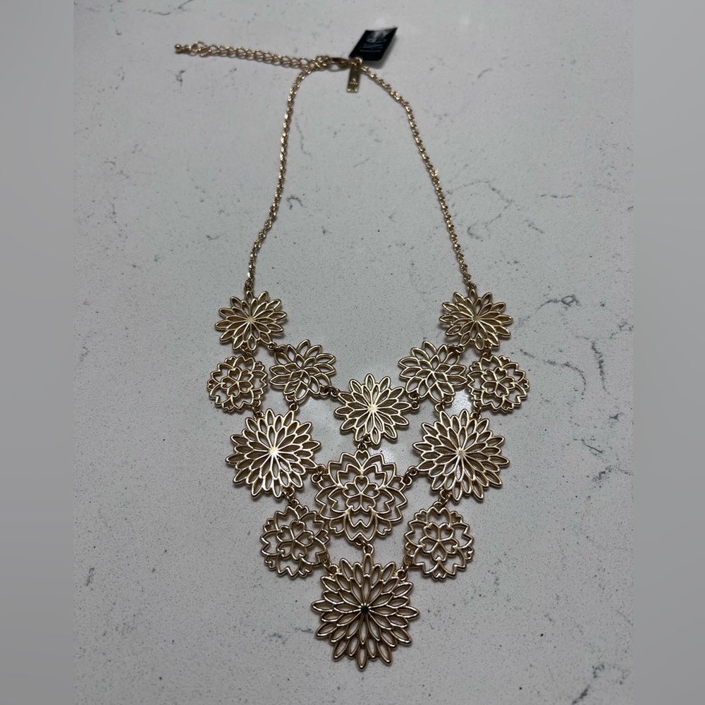 Gold floral necklace